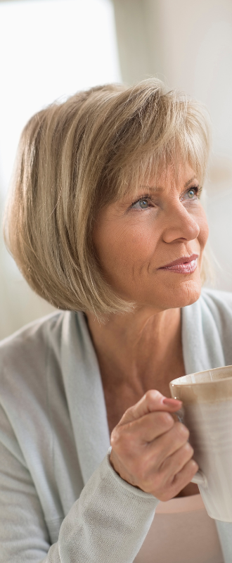 Woman holding a coffee mug